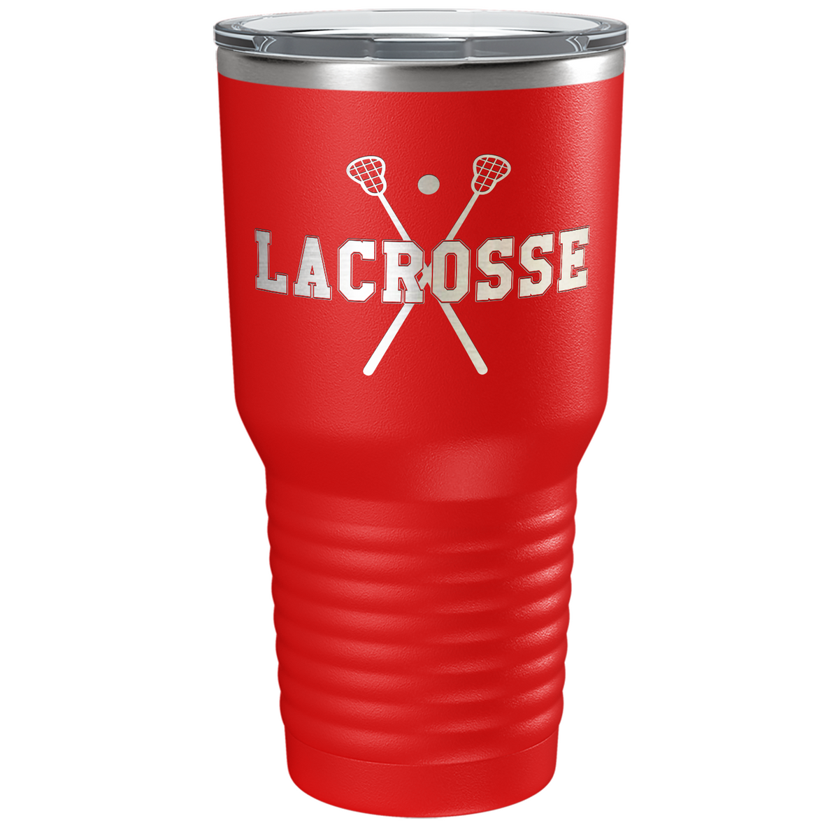 Lacrosse Sticks Laser Engraved on Stainless Steel Lacrosse Tumbler