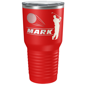 Personalized Golfer Laser Engraved on Stainless Steel Golf Tumbler