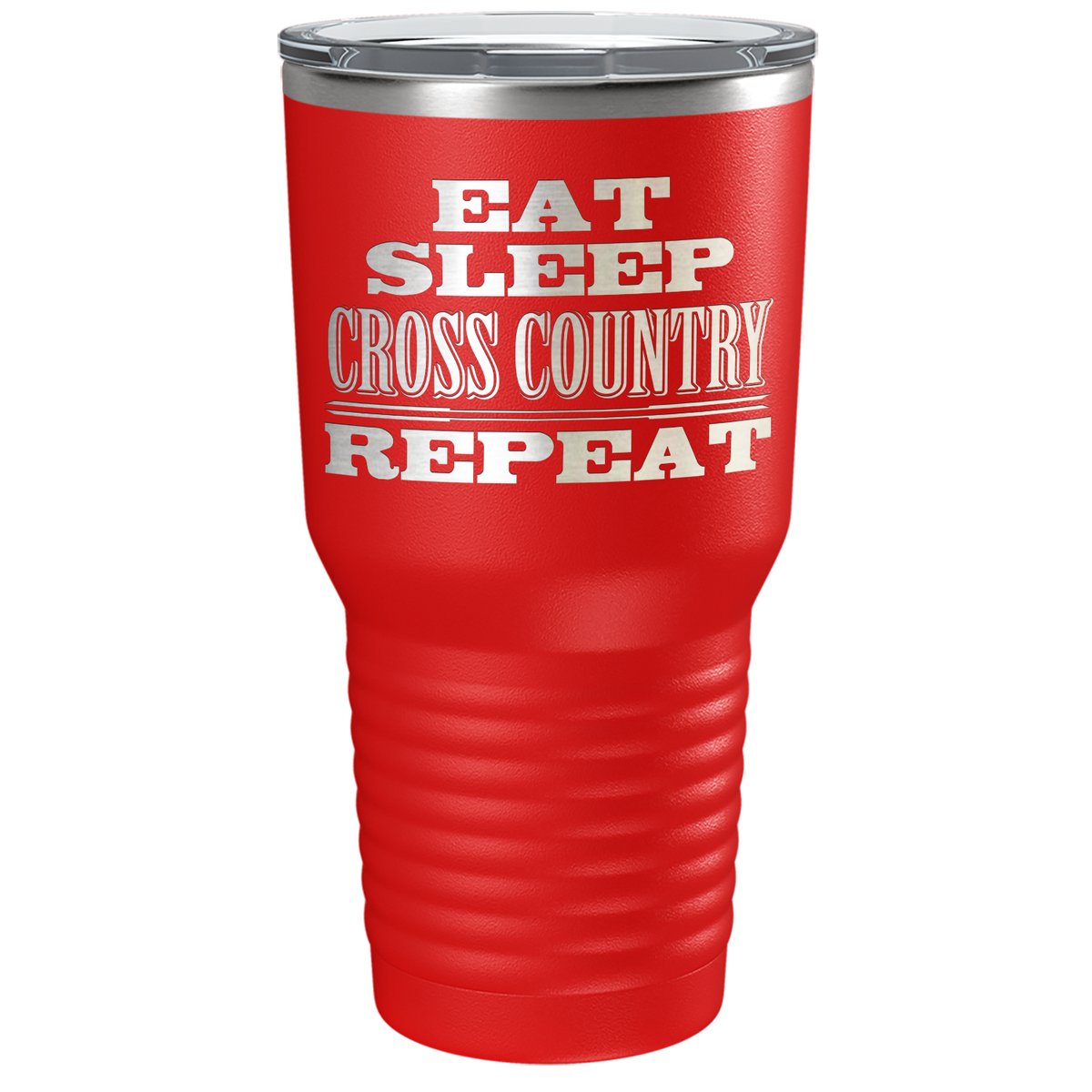 Eat Sleep Cross Country Repeat Laser Engraved on Stainless Steel Cross Country Tumbler