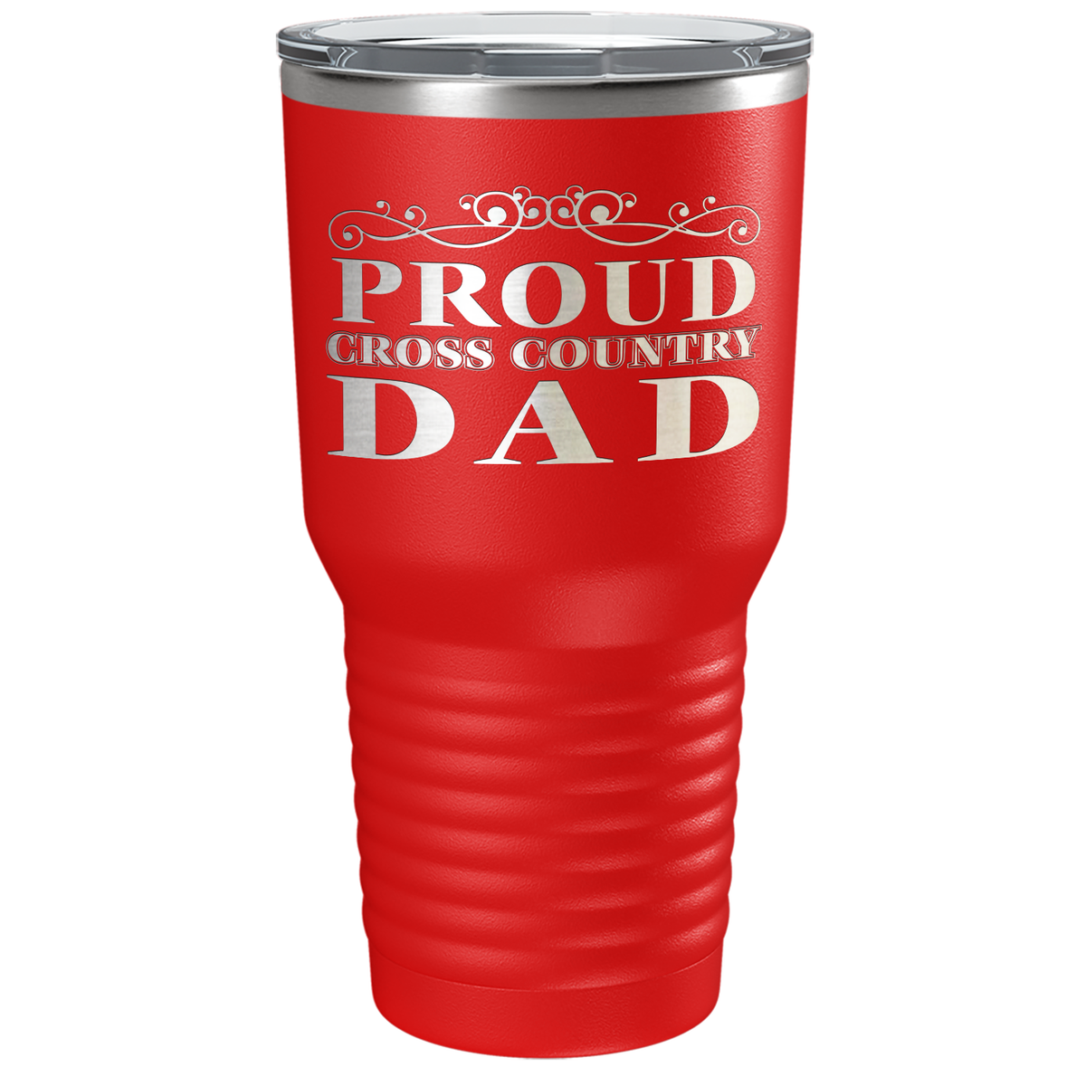 Proud Cross Country Dad Laser Engraved on Stainless Steel Cross Country Tumbler