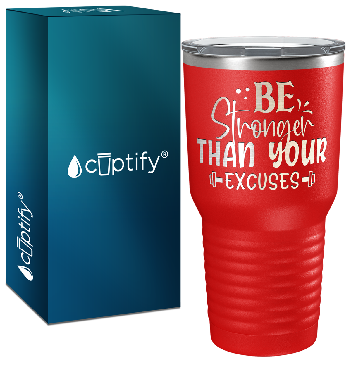Be Stronger Than Your Excuses Laser Engraved on Stainless Steel Motivational Tumbler