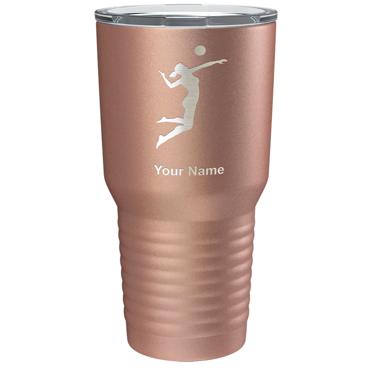 Personalized Volleyball Player Silhouette Laser Engraved on Stainless Steel Volleyball Tumbler