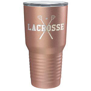 Lacrosse Sticks Laser Engraved on Stainless Steel Lacrosse Tumbler