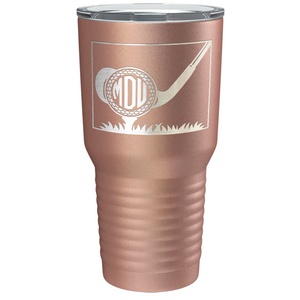 Personalized Monogrammed Golf Ball Laser Engraved on Stainless Steel Golf Tumbler