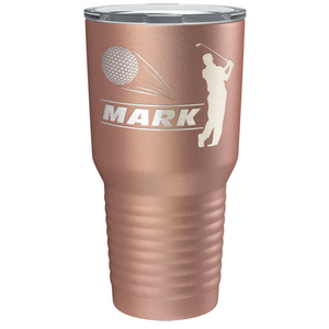 Personalized Golfer Laser Engraved on Stainless Steel Golf Tumbler