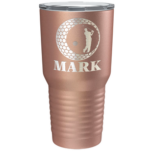 Personalized Golfer in Ball Laser Engraved on Stainless Steel Golf Tumbler