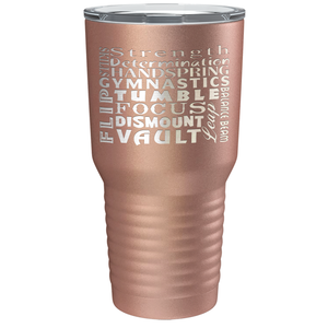 Gymnastics Strength and Focus Laser Engraved on Stainless Steel Gymnastics Tumbler