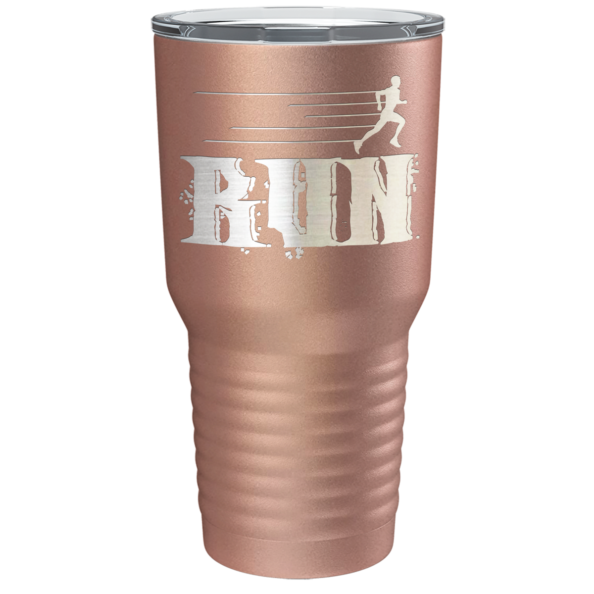 Run Laser Engraved on Stainless Steel Cross Country Tumbler