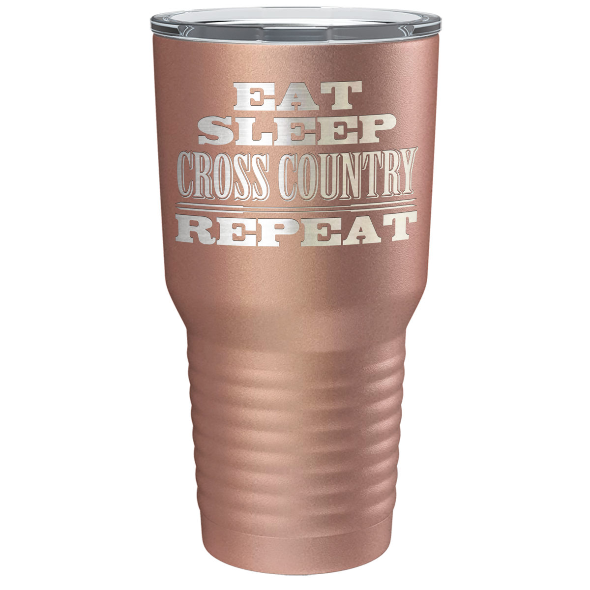Eat Sleep Cross Country Repeat Laser Engraved on Stainless Steel Cross Country Tumbler