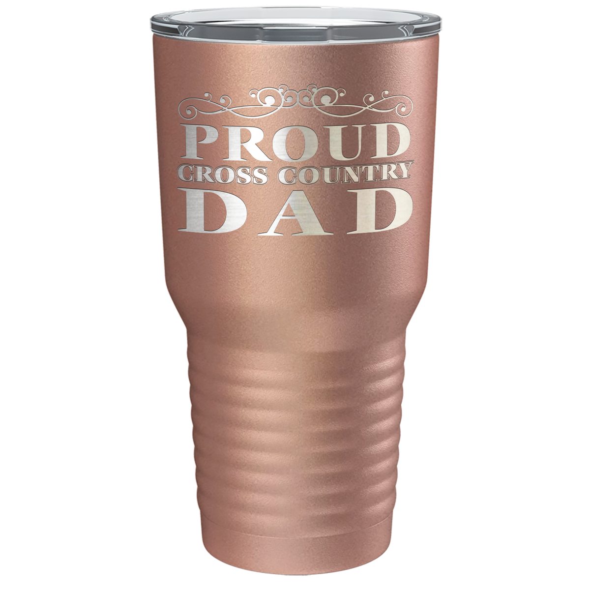 Proud Cross Country Dad Laser Engraved on Stainless Steel Cross Country Tumbler