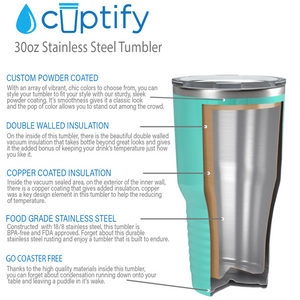 Seafoam Gloss 30oz Stainless Steel Tumbler