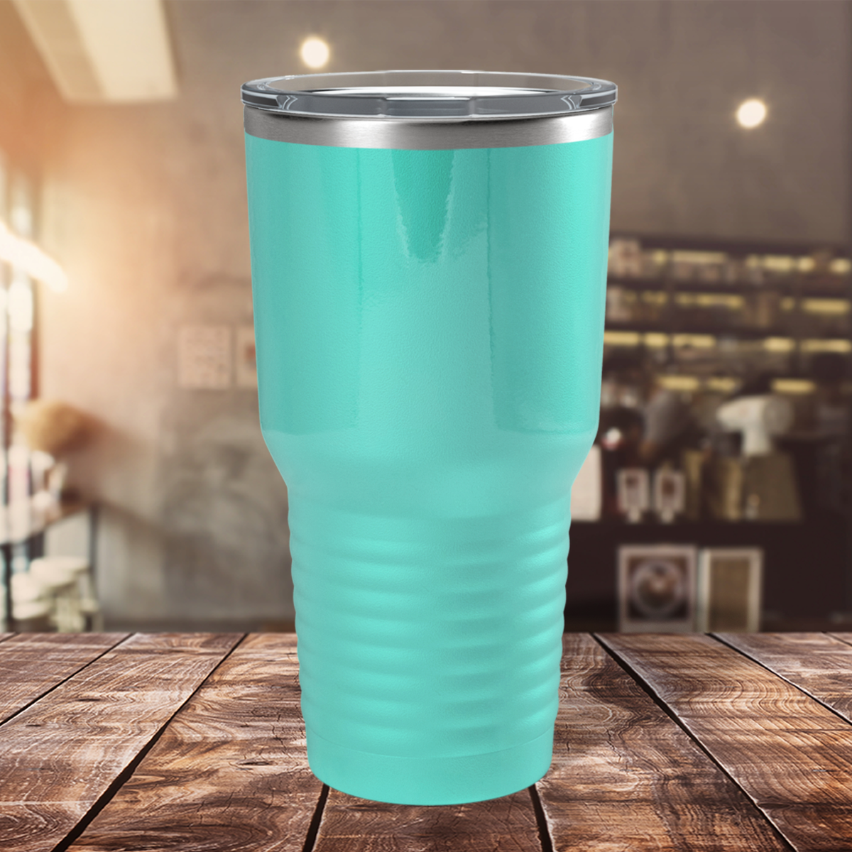 Custom Laser Engraved 30oz Seafoam Gloss Stainless Steel Tumbler