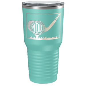 Personalized Monogrammed Golf Ball Laser Engraved on Stainless Steel Golf Tumbler