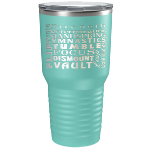 Gymnastics Strength and Focus Laser Engraved on Stainless Steel Gymnastics Tumbler