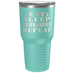 Eat Sleep Gymnastics Repeat Laser Engraved on Stainless Steel Gymnastics Tumbler