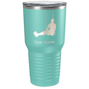 Personalized Male Gymnast Silhouette Laser Engraved on Stainless Steel Gymnastics Tumbler