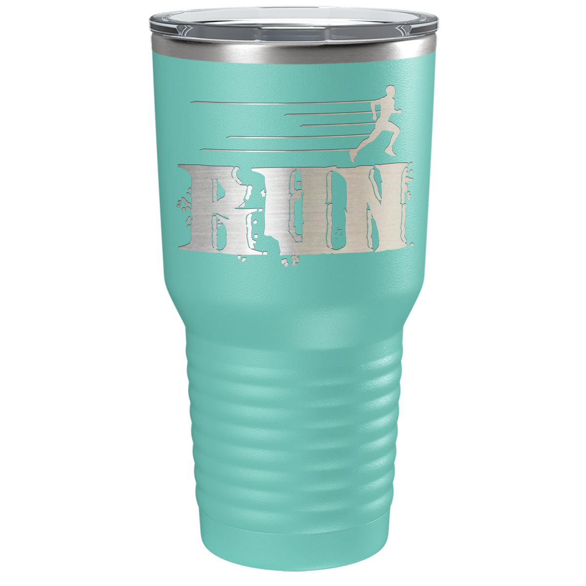 Run Laser Engraved on Stainless Steel Cross Country Tumbler