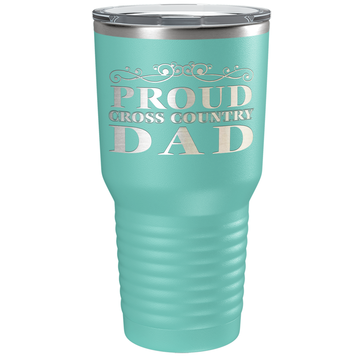 Proud Cross Country Dad Laser Engraved on Stainless Steel Cross Country Tumbler