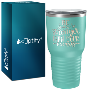 Be Stronger Laser Engraved on Stainless Steel Motivational Tumbler