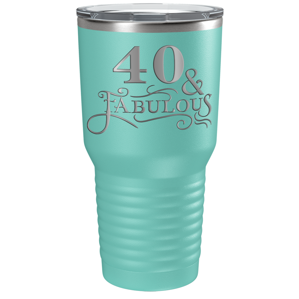 40 & Fabulous on Stainless Steel Birthday Tumbler