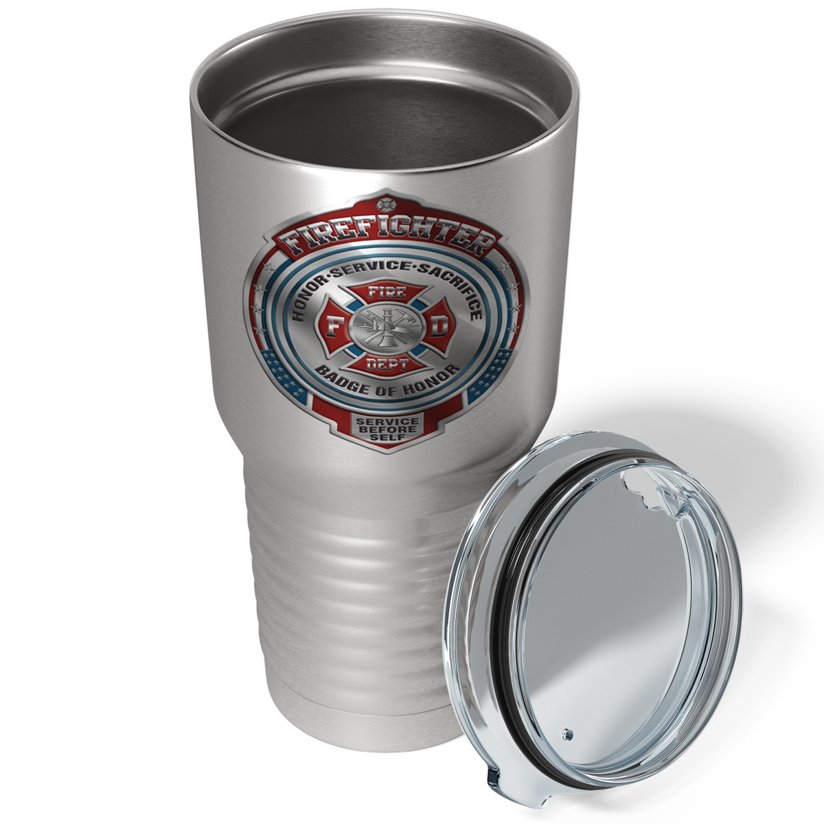 Firefighter Badge of Honor on Stainless 30oz Firefighter Tumbler