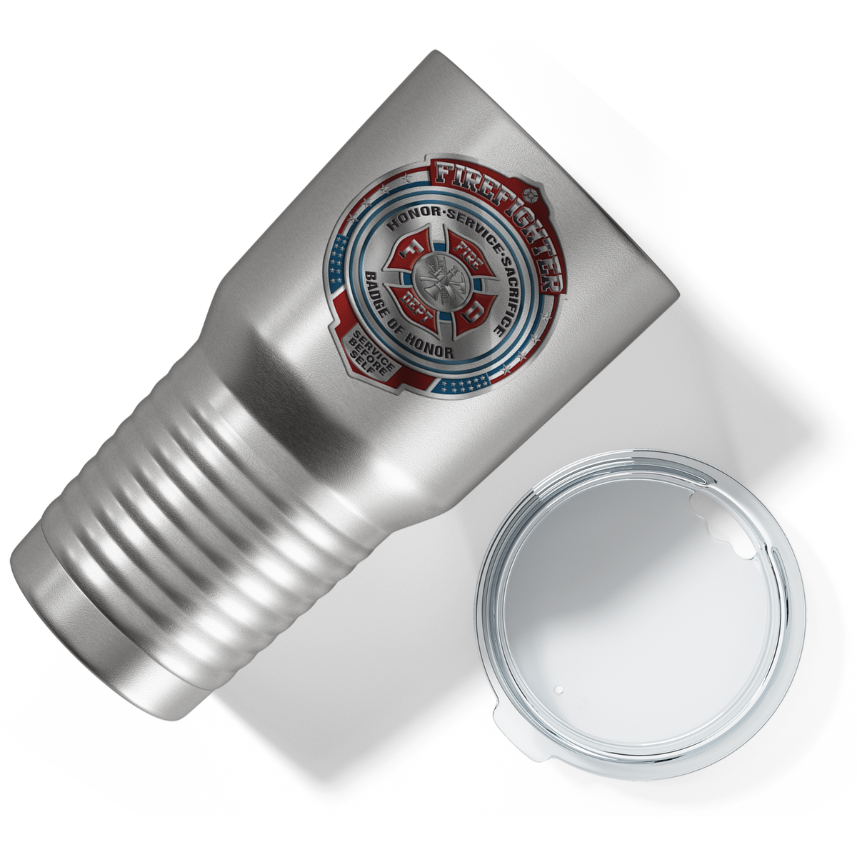 Firefighter Badge of Honor on Stainless 30oz Firefighter Tumbler
