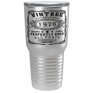 1976 Vintage Perfectly Aged 45th on Stainless Steel Tumbler