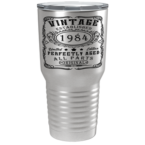 1984 Vintage Perfectly Aged 37th on Stainless Steel Tumbler