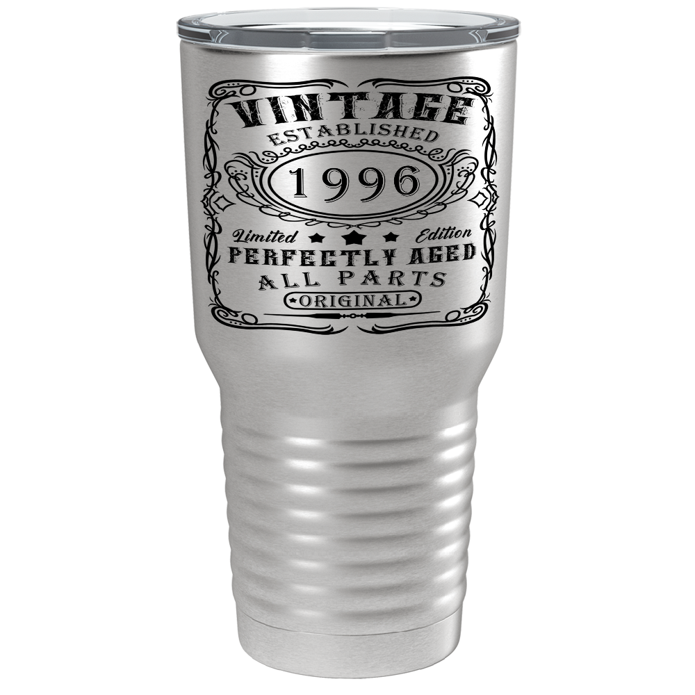 1996 Vintage Perfectly Aged 25th on Stainless Steel Tumbler