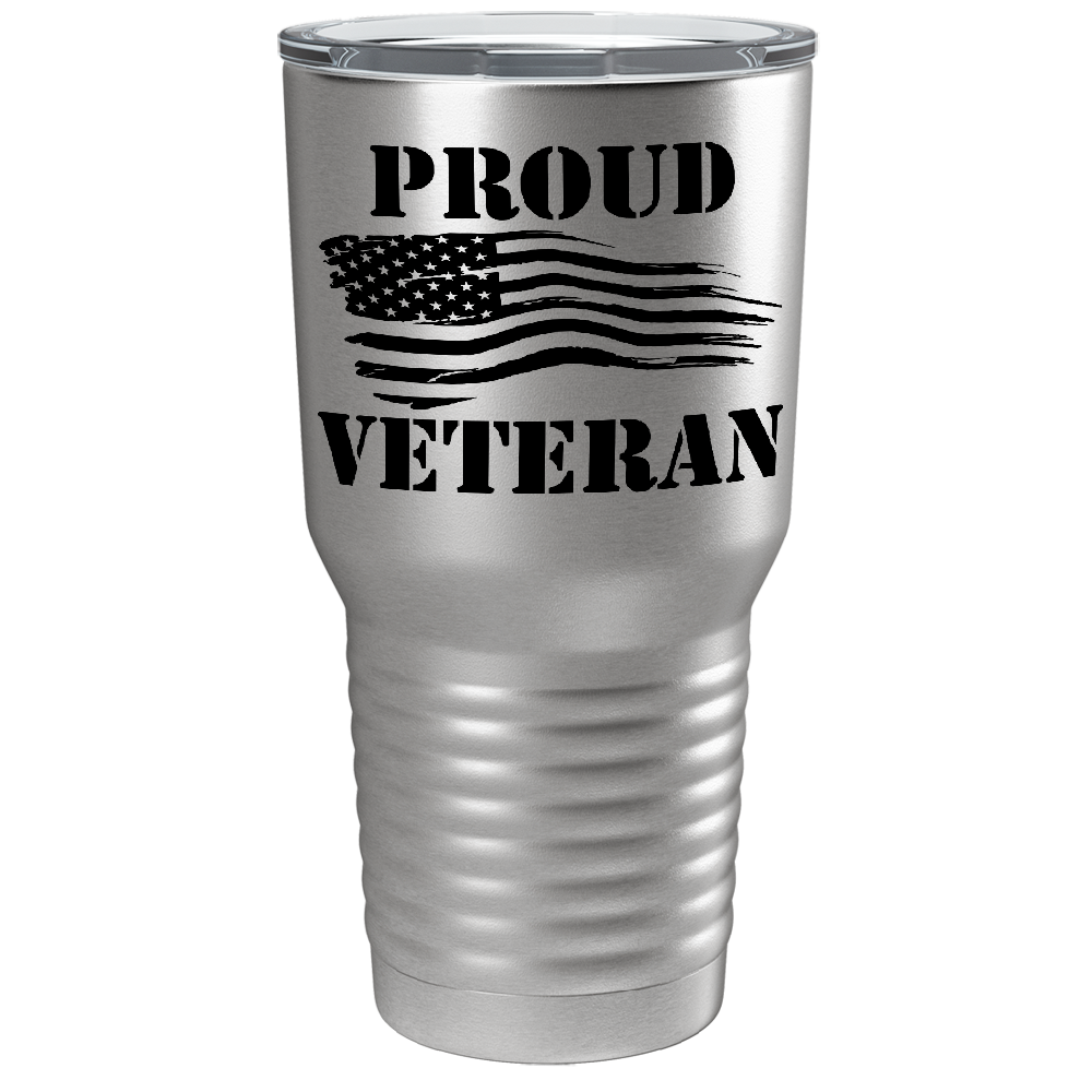 Proud Veteran on Stainless 30 oz Stainless Steel Tumbler