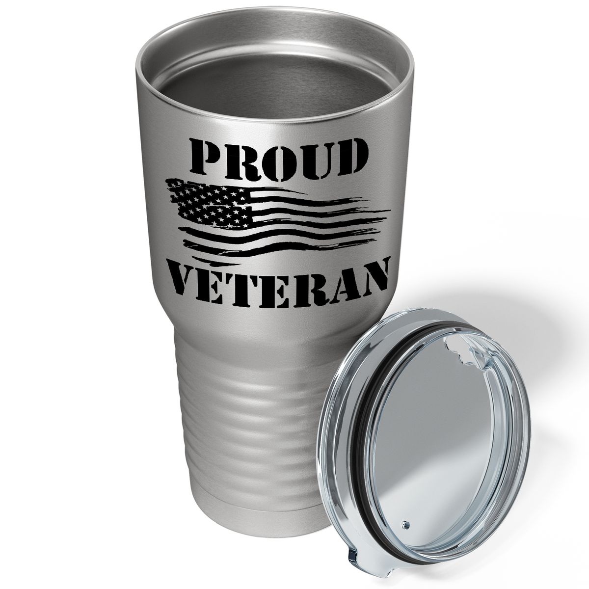 Proud Veteran on Stainless 30 oz Stainless Steel Tumbler