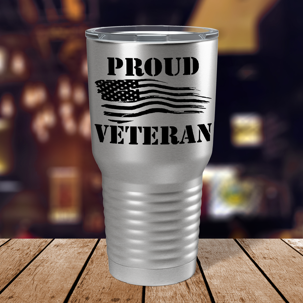 Proud Veteran on Stainless 30 oz Stainless Steel Tumbler