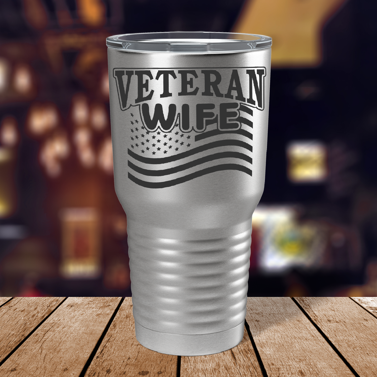 Veteran Wife on Stainless 30 oz Stainless Steel Tumbler