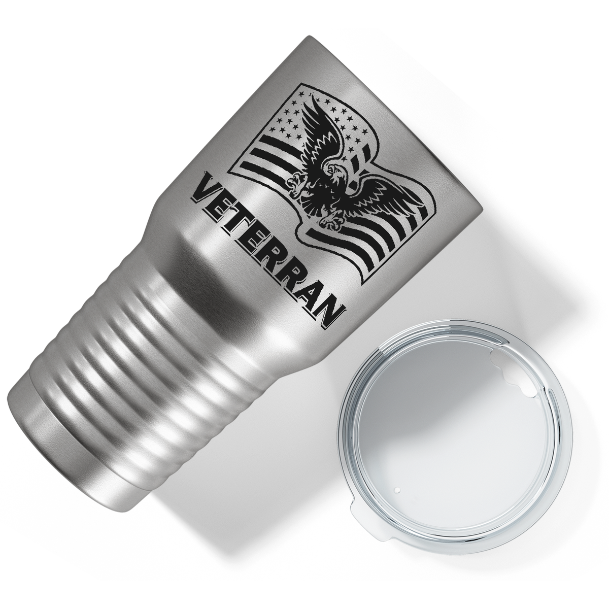 American Eagle on Flag on Stainless 30 oz Stainless Steel Tumbler