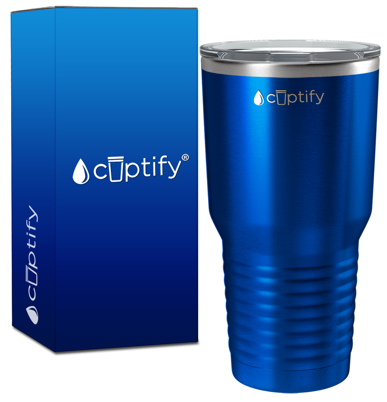 Blue Translucent 30oz Stainless Steel Tumbler
