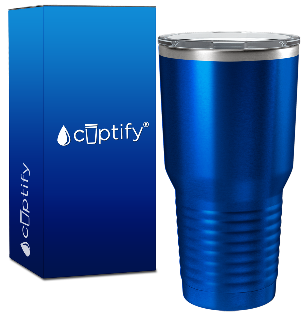 Custom Laser Engraved 30oz Blue Translucent Stainless Steel Tumbler