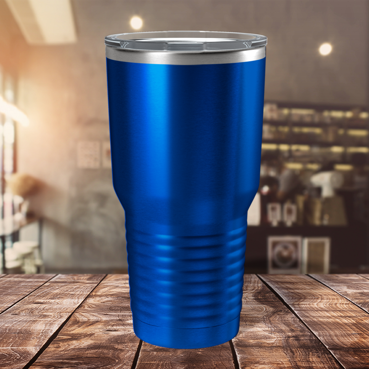 Custom Laser Engraved 30oz Blue Translucent Stainless Steel Tumbler
