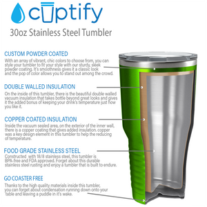 Green Translucent 30oz Stainless Steel Tumbler