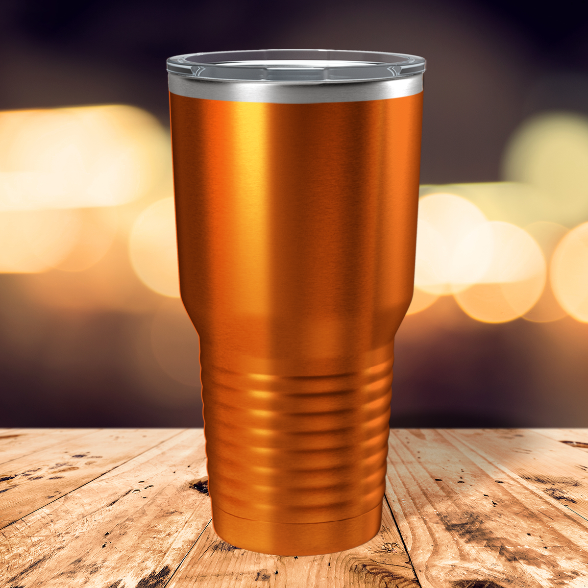 Custom Laser Engraved 30oz Orange Translucent Stainless Steel Tumbler