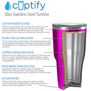 Custom Laser Engraved 30oz Pink Translucent Stainless Steel Tumbler