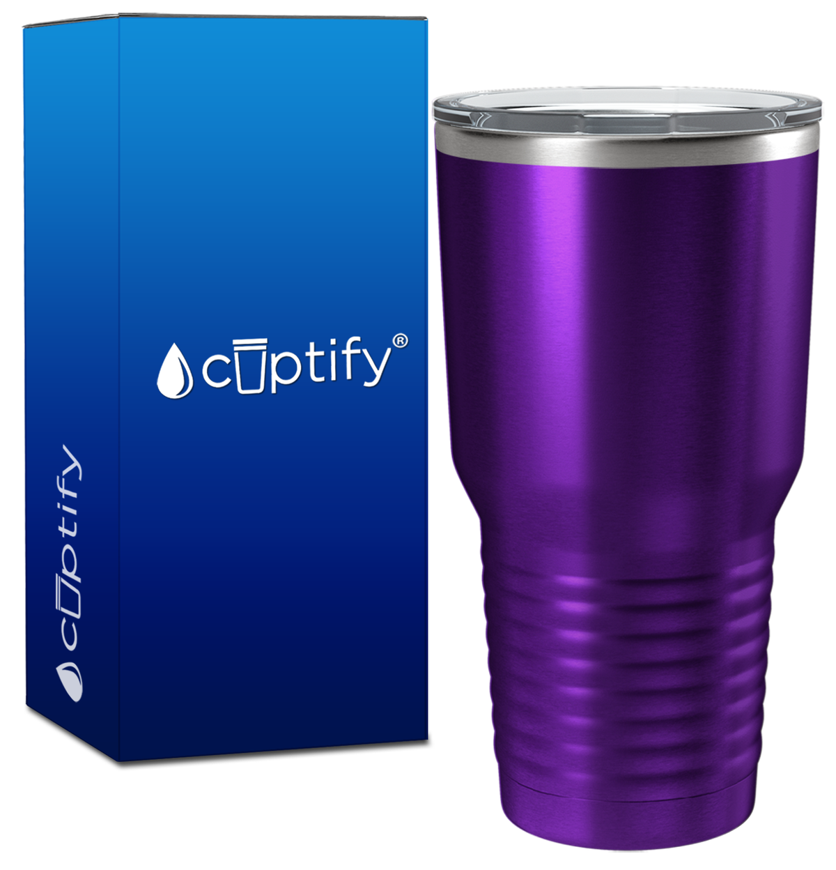 Custom Laser Engraved 30oz Purple Translucent Stainless Steel Tumbler