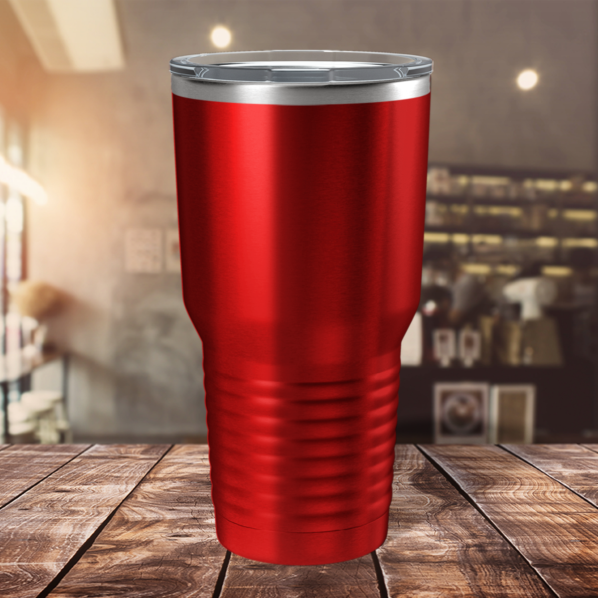 Custom Laser Engraved 30oz Red Translucent Stainless Steel Tumbler