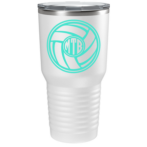 Monogram Volleyball on Stainless Steel Volleyball Tumbler