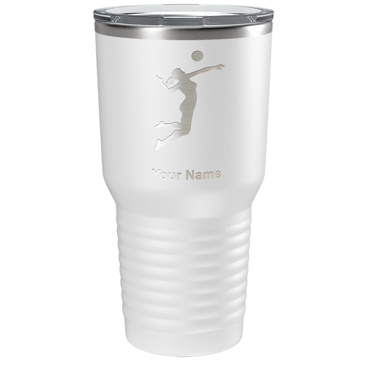 Personalized Volleyball Player Silhouette Laser Engraved on Stainless Steel Volleyball Tumbler
