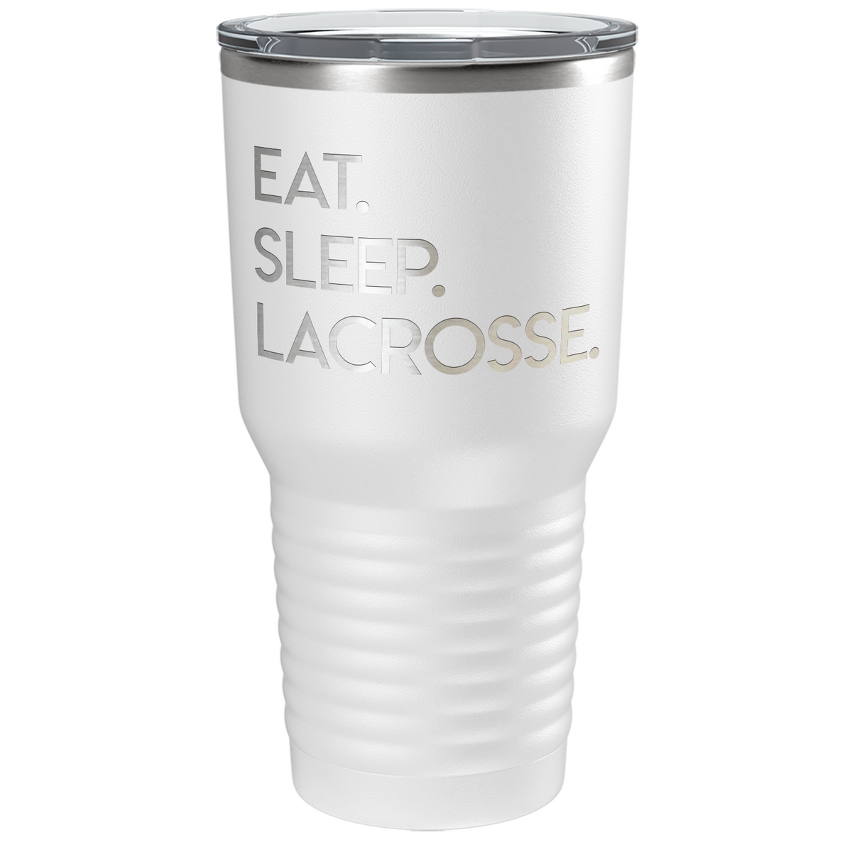 Eat Sleep Lacrosse Laser Engraved on Stainless Steel Lacrosse Tumbler