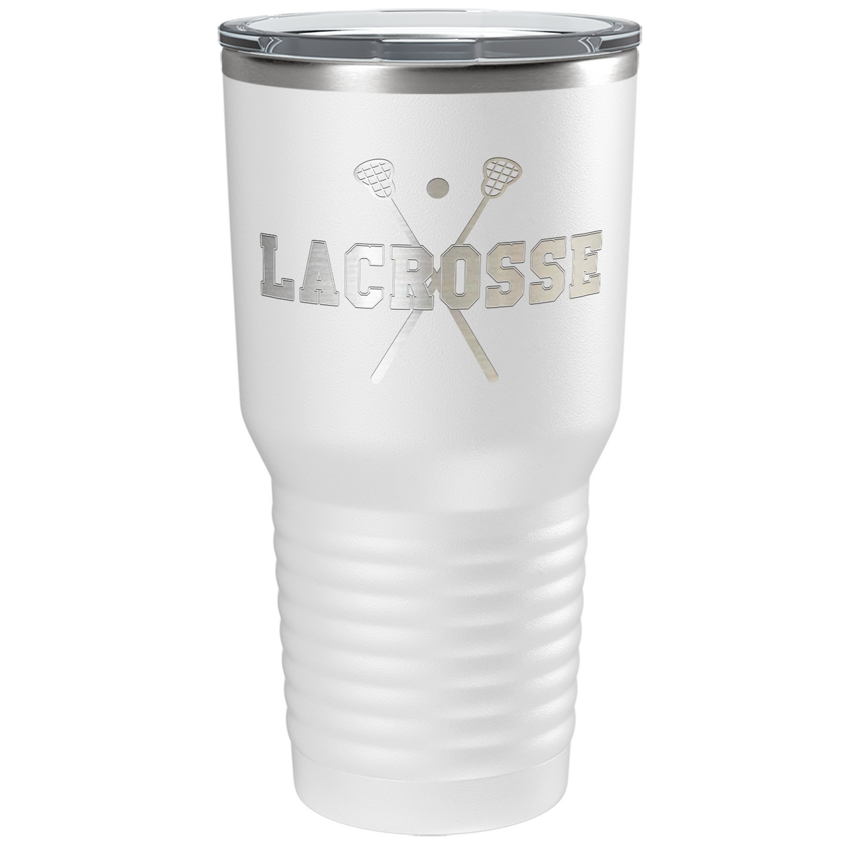 Lacrosse Sticks Laser Engraved on Stainless Steel Lacrosse Tumbler
