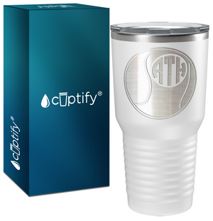 Personalized Monogrammed Tennis Ball Laser Engraved on Stainless Steel Tennis Tumbler