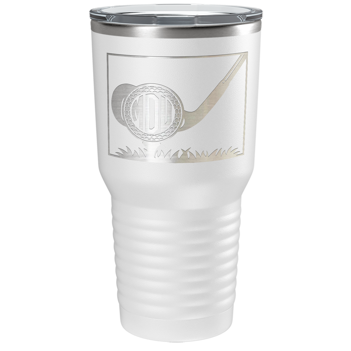 Personalized Monogrammed Golf Ball Laser Engraved on Stainless Steel Golf Tumbler