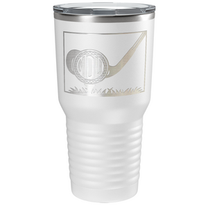 Personalized Monogrammed Golf Ball Laser Engraved on Stainless Steel Golf Tumbler