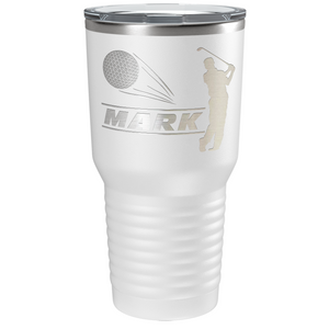 Personalized Golfer Laser Engraved on Stainless Steel Golf Tumbler